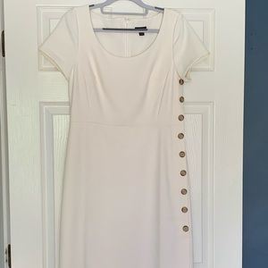 NWT CREAM DRESS WITH BUTTONS